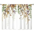 thumbnail image 6 of Watercolor Leaves Small Kitchen Curtains Botanical Flower Window Treatment Autumn Plant Eucalyptus Cafe Short Curtains for Bathroom Dining Laundry Room Fall Tier Treatment Drapes 27.5x39 inch, 6 of 6