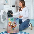 thumbnail image 4 of Peace Love Pride Yorkshire Terrier with Rainbow Sunglasses LGBT LGBTQ+ Foldable Laundry Basket Yorkie Dog Lover Gifts Organizer Storage with Handles - 01004, 4 of 5