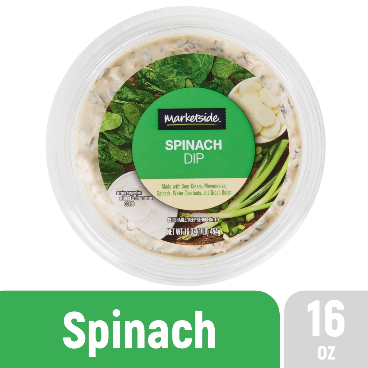 Marketside Premium Ready-To-Serve Spinach Dip Small Tub (16 oz, 1 Count)