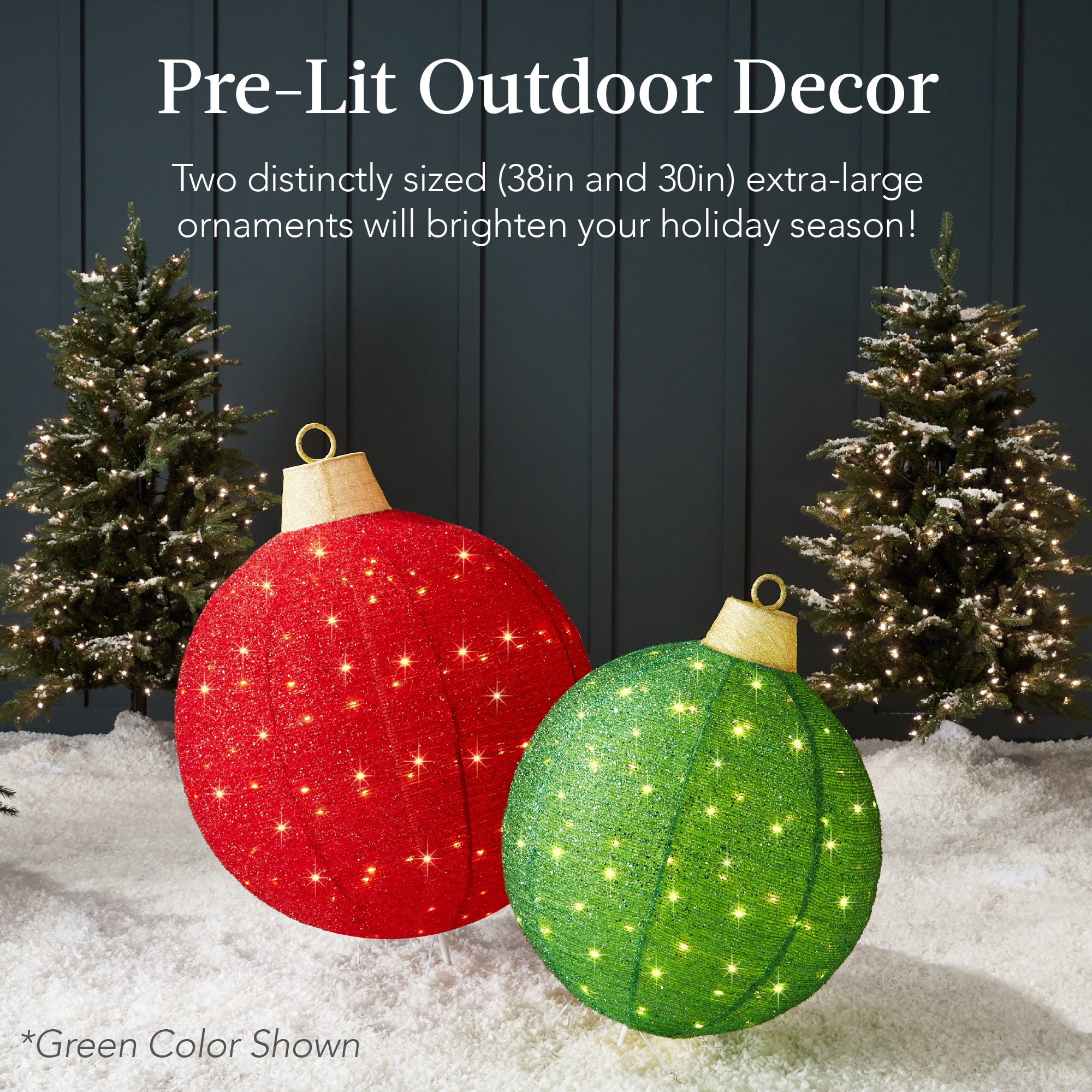 Best Choice Products 2pc Lighted Pop-Up Christmas Ornaments Outdoor Holiday Decoration w/ 180 LED Lights - Red/Gold