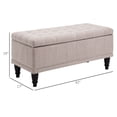 thumbnail image 3 of 42" Tufted Linen Storage Ottoman Bench with Soft-Close Lid for Living Room, Bedroom, Entryway, 3 of 11