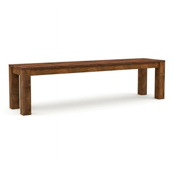 Furniture of America Molla Rustic Solid Wood Long Bench in Natural Tone