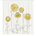 thumbnail image 3 of Ambesonne Yellow Flower Shower Curtain, Hand Drawn Botany, 69"Wx84"L, Pale Yellow Black, 3 of 3