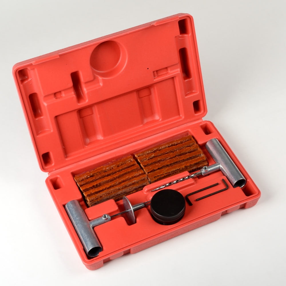 55 pc Auto Tire Repair Kit T Handle Insert w/ Plugs & Spiral Tool