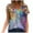 Purple, variant on Ichuanyi Womens Tops, Summer Women Summer Fashion Loose V-Neck Print Casual Short-Sleeve Tops