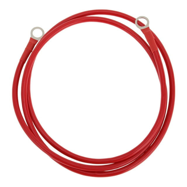 Cables de batería universales de 1 pieza de Unique Bargains, cable de batería de terminal de 3/8", calibre 8 AWG, cobre estañado rojo de 4.5 pies