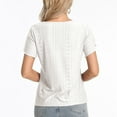 thumbnail image 4 of Otvok 2025 New Womens V-Neck Short-Sleeved Loose Shirt Solid Color Tops, 4 of 6