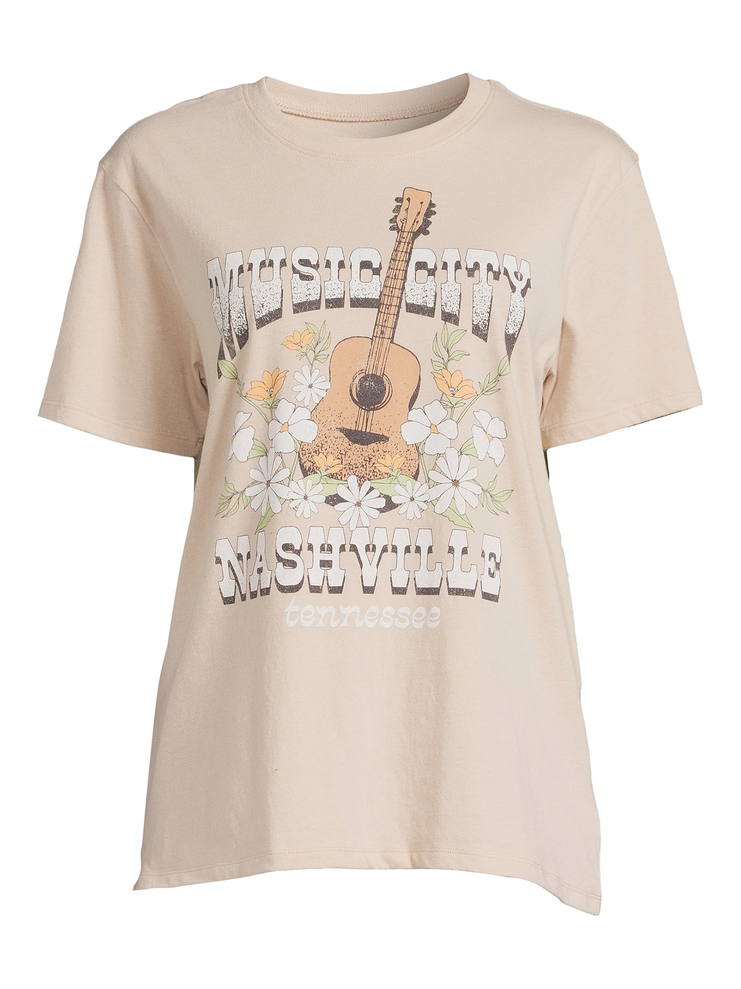 Time and Tru Women's Short Sleeve Destination Graphic Tee