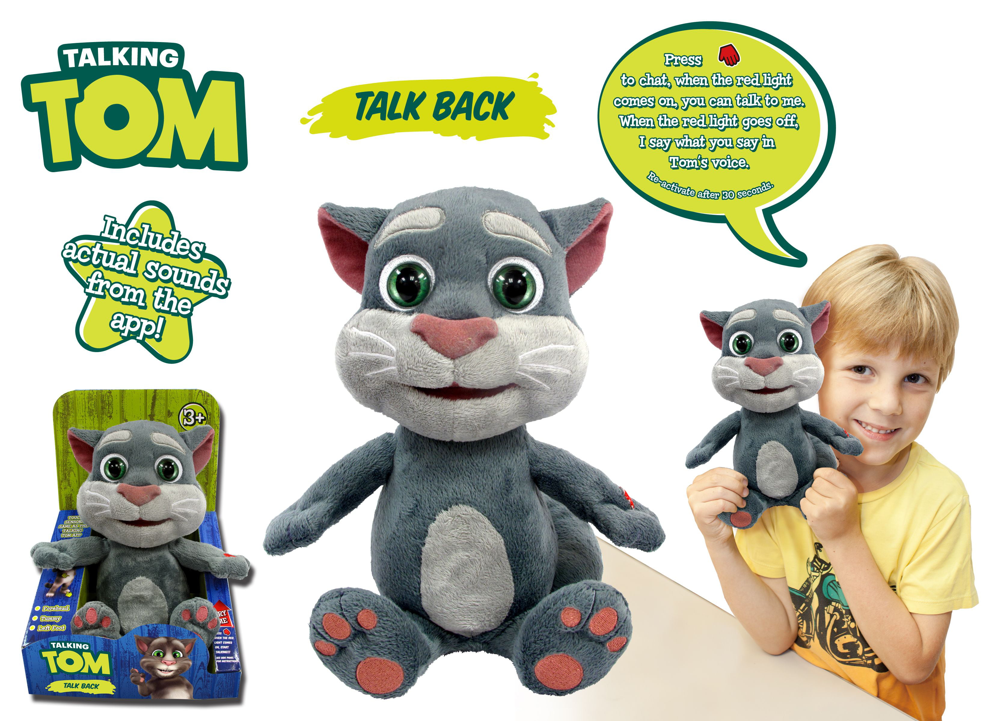 Plush Talking Tom 10" Toy Repeats What You Say Interactive Talk Voice Record 