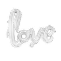 Unique Bargains Home Foil LOVE Shaped Balloon Wedding Party Decor Silver Tone 30"