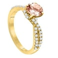 thumbnail image 2 of Engagement Rings for Women 1.15 Carat Halo Morganite and Diamond Engagement Ring Crafted 4-prong 14k Solid Yellow Gold, 2 of 5