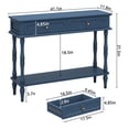 thumbnail image 6 of CBJCBJ Minimal Assembly Console Table, Entryway Table with 2 Drawers and Open Shelf, for Living Room, Blue, 6 of 7