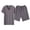 Dark Gray, variant on Men’s Short Sleeve Shorts Pajama Set Ice Silk Loose Fit Summer Home Loungewear