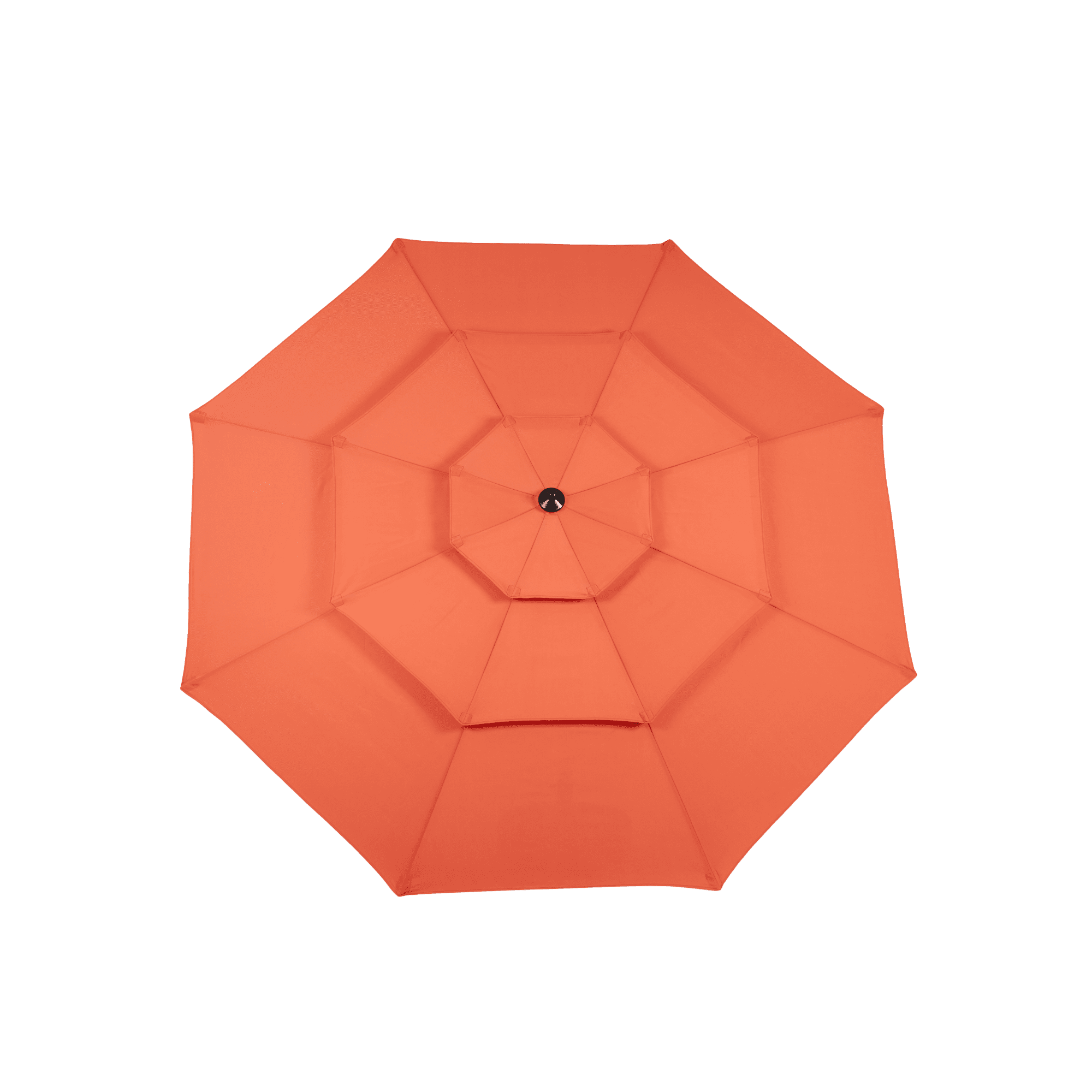 Leumius 10ft Outdoor Patio Umbrellas for Outside,3 Tier Auto-tilt Vented Market Table Umbrella for Backyard, Deck, Garden,Orange(Base Not Included)