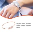 thumbnail image 2 of Perle Bracelet Femmes Bracelet Bijoux de Mode Ouverture Style INS Simple Longue Durée Rouille Exquis Léger Datant Fille Élégant Or Rose, 2 of 6