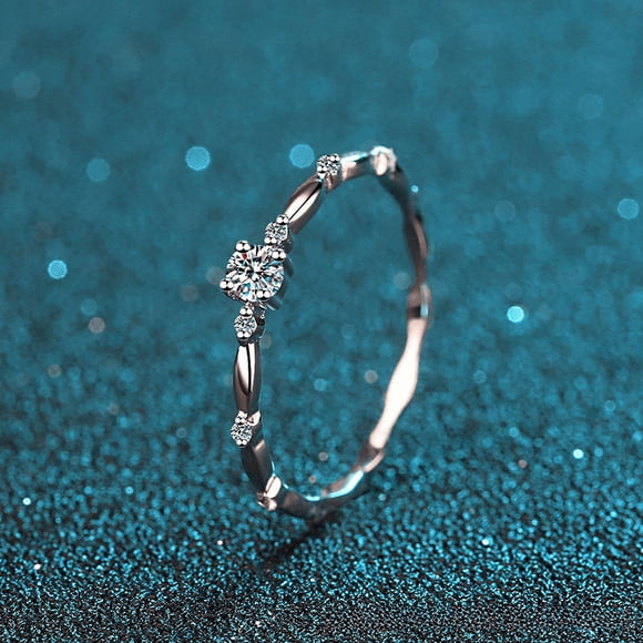 Anillo de moissanita de 10 puntas, anillo de plata s925 de cuatro garras Millennium Cycle, estilo versátil