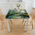 thumbnail image 3 of HAOXIT  Country Tablecloth, Pastoral Paint of a Forest in The Spring Time with Fresh Colored Leaves Trees Art, Dining Room Kitchen Rectangular Table Cover 48''x48'', 3 of 7