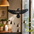 thumbnail image 2 of ZENGSS Raven Witch Bells Wall Hanging Witchy Moon Phase Decor Celestial Gothic Pagan Christmas Halloween Yule Savannah Winter Solstice Spiritual Protection Decor for Home Altar House Warming Gift-B, 2 of 7