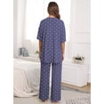 thumbnail image 4 of MINTREUS Lounge Sets for Women Knit Short Sleeve Tops and Long Pants Soft Comfy Pajamas Set Oversized 2 Piece Outfits S-4X, 4 of 8