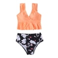 thumbnail image 4 of Trajes de baño para mujer, Trajes de baño para mujer, Bikini sin espalda con estampado de bloques de color para mujer, Traje de baño de una pieza, Conjunto de ropa de playa para mujer, 4 of 6