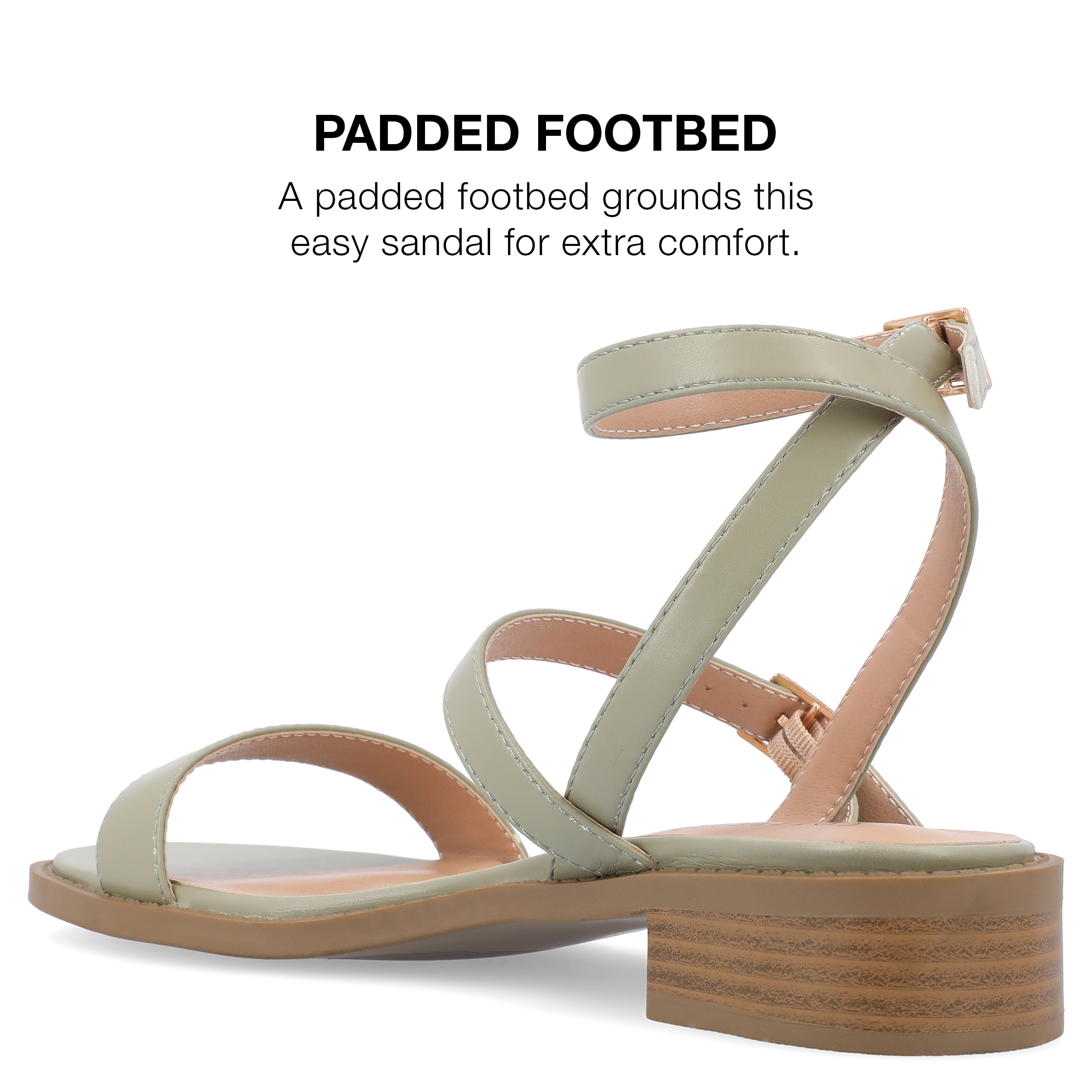 Journee Collection Womens Gigie Faux Leather Open Toe Ankle Strap