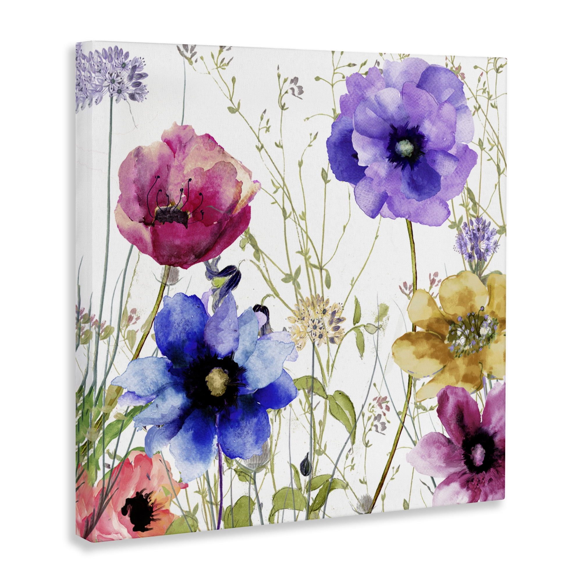 Modern Spring Garden Flowers Canvas Wall Art, design by Sasha