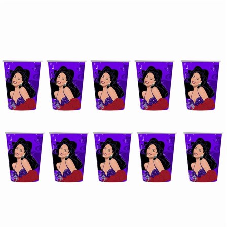 Selena Birthday Party Supplies Cups Tableware Disposable Paper Mouthwash Drinking Cups