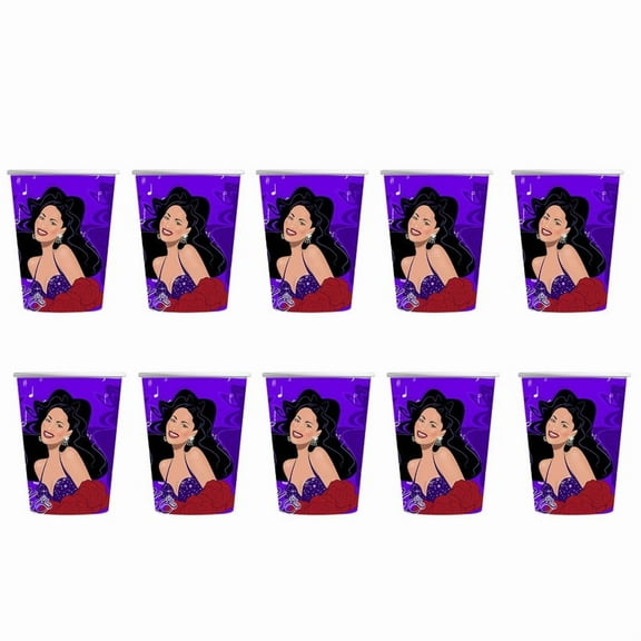 Selena Birthday Party Supplies Cups Tableware Disposable Paper Mouthwash Drinking Cups