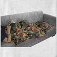 thumbnail image 6 of Psychedelic Soft Flannel Fleece Blanket, Landscape Design with Abstract Trees and Stripe Hills Retro Style Illustration, Cozy Plush for Indoor and Outdoor Use, 50" x 70", Multicolor, by Ambesonne, 6 of 6