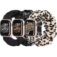 thumbnail image 1 of 3 paquetes compatibles con Apple Watch Band Scrunchies 38 mm Tela Patrón suave Tela impresa Pulsera Pulsera Mujer Iwatch Bandas elásticas Scrunchy 40 mm, 1 of 4