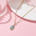 thumbnail image 2 of 10pcs Natural Amazonite Oval Pendant Necklace with Golden 304 Stainless Steel Cable Chains 16.02 inch(40.7cm), 2 of 5