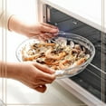 thumbnail image 4 of Glass Pie Plate Pie Pans with Handles for Baking and Serving Desserts Snacks Salads, 4 of 6