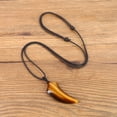 thumbnail image 3 of COAI Wolf Tooth Amulet Tiger Eye Stone Pendant Necklace, 3 of 4