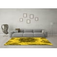 thumbnail image 3 of Ahgly Company Machine Washable Indoor Round Abstract Yellow Modern Area Rugs, 3' Round, 3 of 4