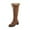 Brown, variant on Fesfesfes Women's Boots Fall Winter Rabbit Lace Mid-heel Side Zipper High Cotton US:8.5(41)