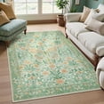 thumbnail image 2 of Lahome 5x7 Butterfly Washable Rugs for Living Room，Soft Ultra Thin Green Boho Bedroom Rug, Non Slip Floral Carpet for Nursery Playroom Indoor, 2 of 7