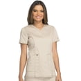 thumbnail image 3 of Dickies Essence Medical Scrubs Top for Women Mock Wrap DK804, L, Khaki, 3 of 5