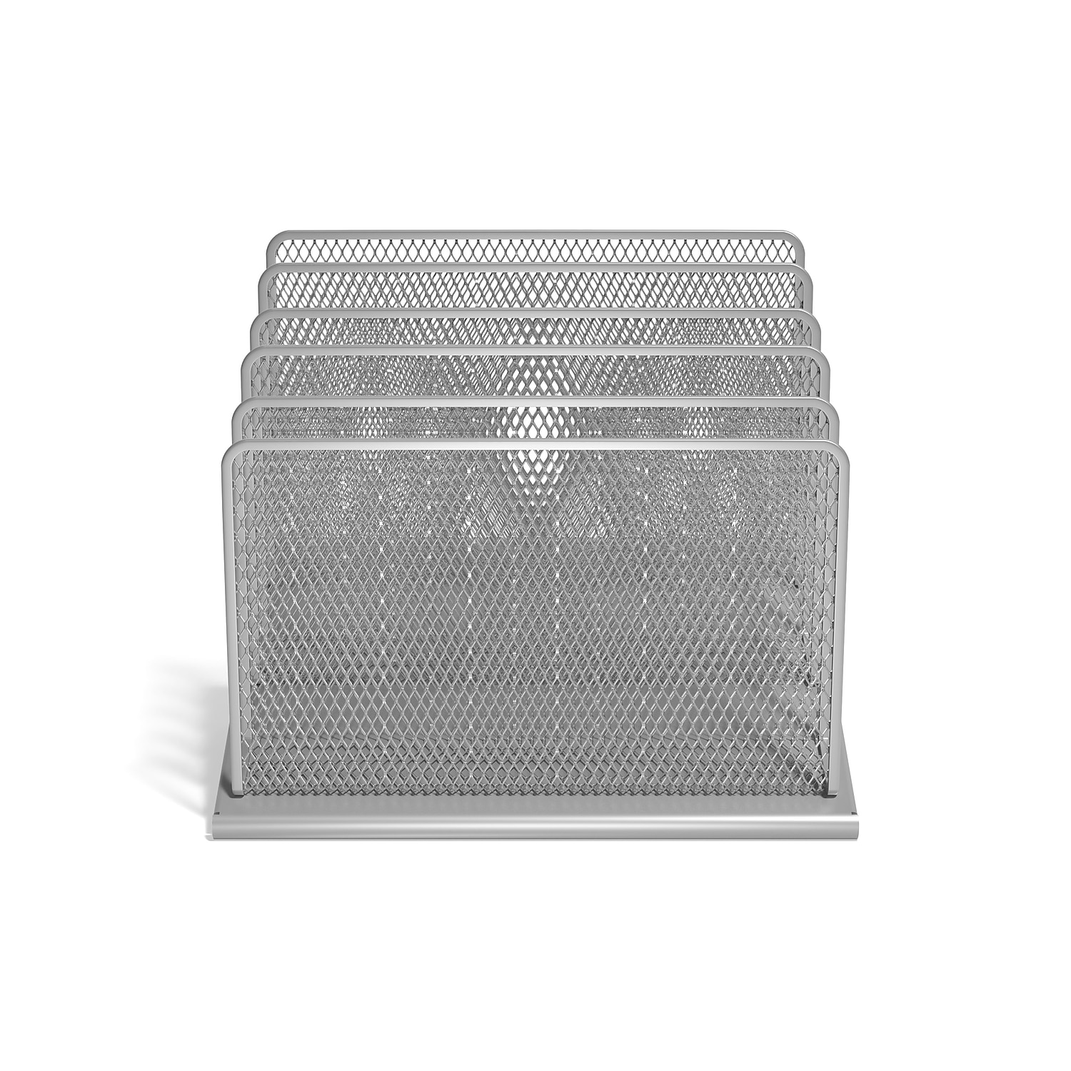 Staples TRU RED 5 Compartment Wire Mesh File Organizer Silver TR57555-CC