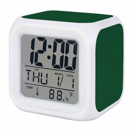 Pure Olive Green Digital Alarm Clock for Bedrooms, Smart LED Alarm Clock with 7 Color Changing photo