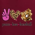 thumbnail image 2 of Peace Love Baseball Sports Unisex Graphic Hoodie Sweatshirt, Maroon, Large, 2 of 4