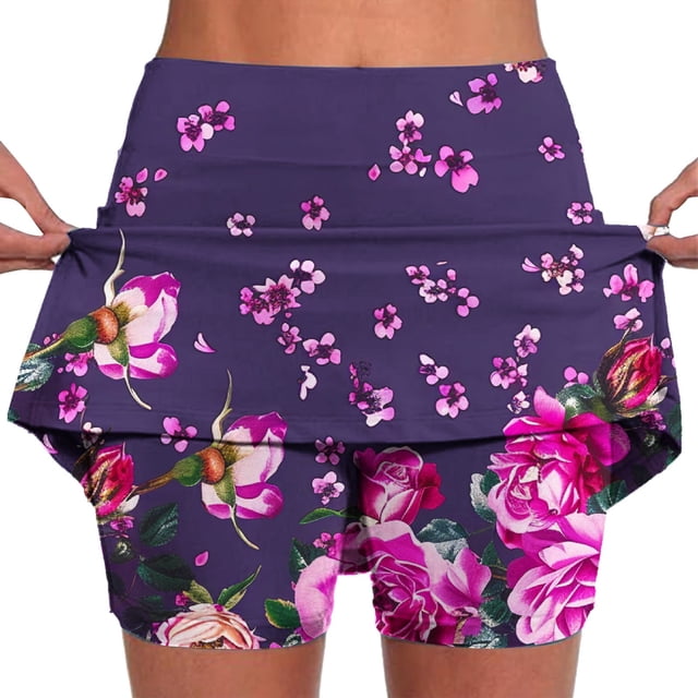 Gspmoly Shorts pour Femmes, Nouvelle Couleur pour Femmes Jupe-Pantalon Taille Mi-Haute Shorts de Sport Décontractés Jupe-Pantalon de Base Shorts Grande Taille Articles en Liquidation Multicolore XXXXXL