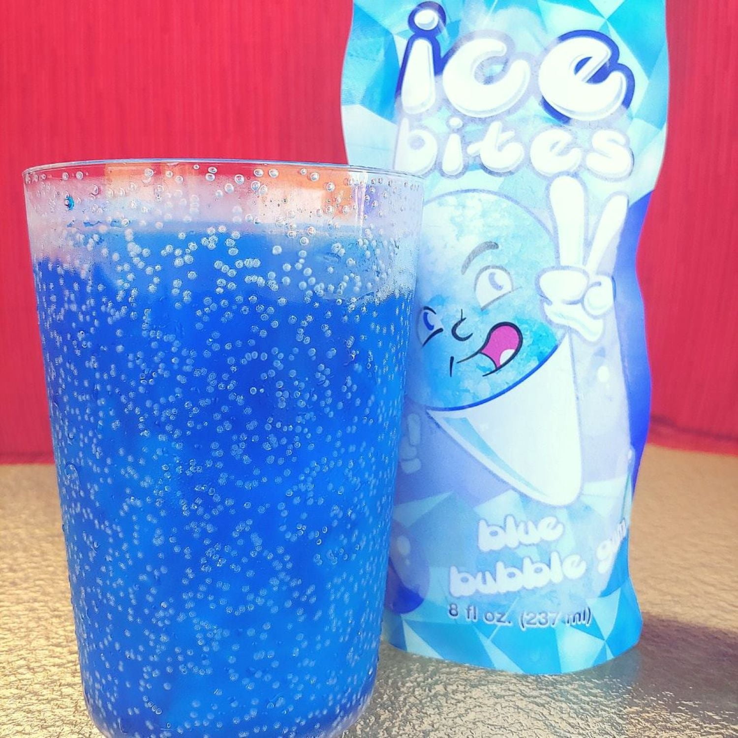 (12 pack) Ice Bites Flavored Ice Snowcone on The Go, Bubble Gum, 8 fl oz, 1 Count, Gluten-Free