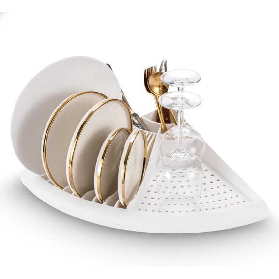 Dish Drying Rack - Plastic Corner Kitchen Dish Drying Rack,Multipurpose Sink Counter Storage Rack for Household