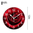 thumbnail image 2 of 12 Inch Wall Clock Battery Operated Silent Clock Decorative for Office, Kitchen, Outdoor, Living Room，aRed Rose Cute, 2 of 4