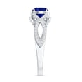 thumbnail image 4 of Rosec Jewels Lab Created Blue Sapphire Ring with Diamond for Women, Crossover Ring, 925 Sterling Silver, US 4.00, 4 of 9