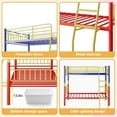 thumbnail image 4 of Metal Bunk Bed Twin Over Twin, Bunk Bed Full Over Full with Safety Guardrail, Space-Saving Bed Frame Noise Free, No Boxing Spring Needed for Bedroom, Colorful, 4 of 7