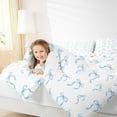 thumbnail image 4 of jejeloiu Kawaii Bow Bedding Comforter Set,Girls Bow Knot Twin Comforter Sets,White Sky Blue Bedding Set,Breathable Bedroom Decorative Reversible,2-Piece, 4 of 8
