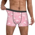 thumbnail image 2 of Kdxio Men's Boxer Briefs with Pink Flamingos and Flowers Print - Comfortable and Breathable Underwear for Everyday Wear, 2 of 7