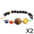 thumbnail image 1 of 2x Pulsera Del Solar 8 Planetas Galaxy Pulsera Decoración Accesorios de Ropa Niñas Mujeres Pulsera de Cuentas de Piedra Braz 2 piezas, 1 of 8