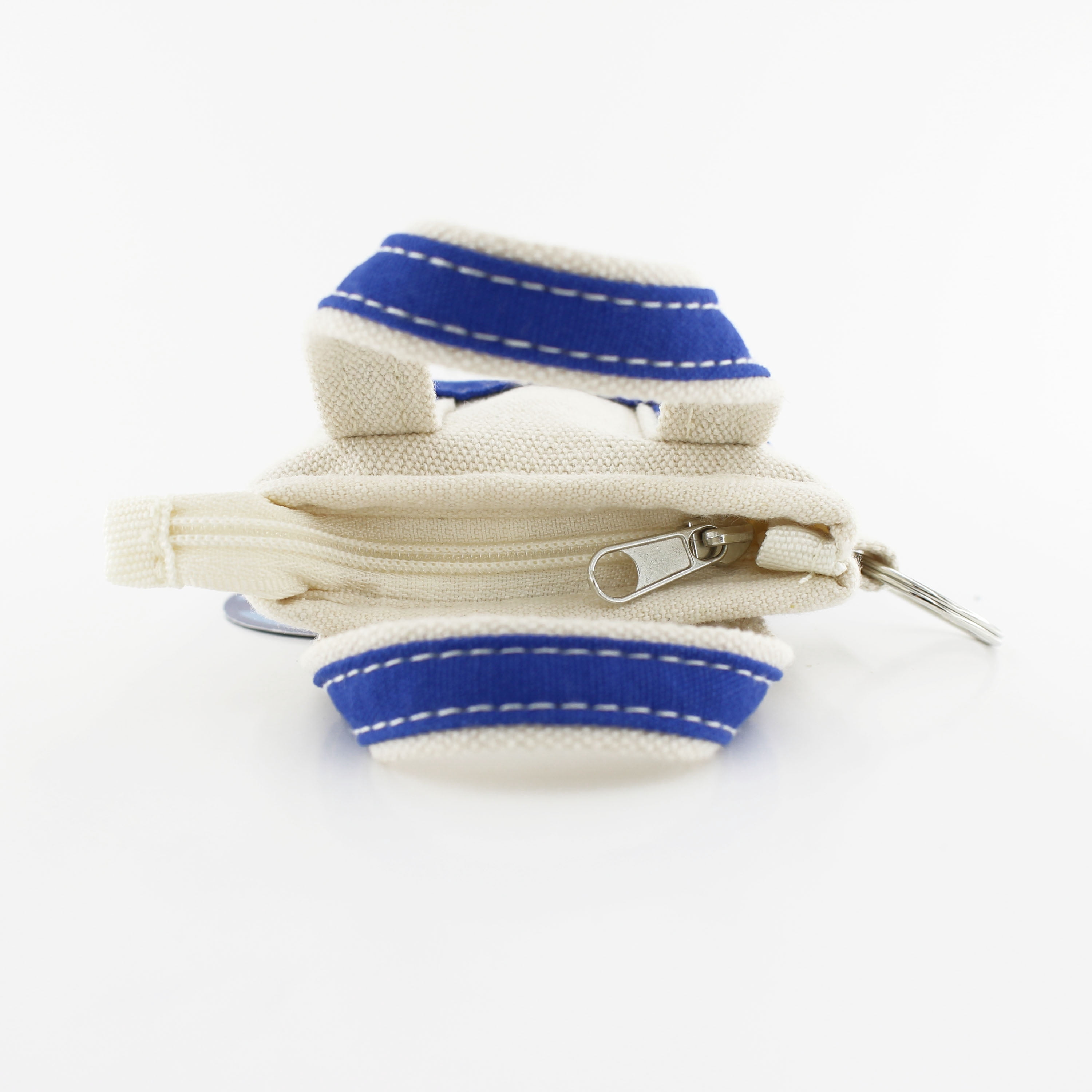 U Style Mini Canvas Tote Keychain, Navy Blue